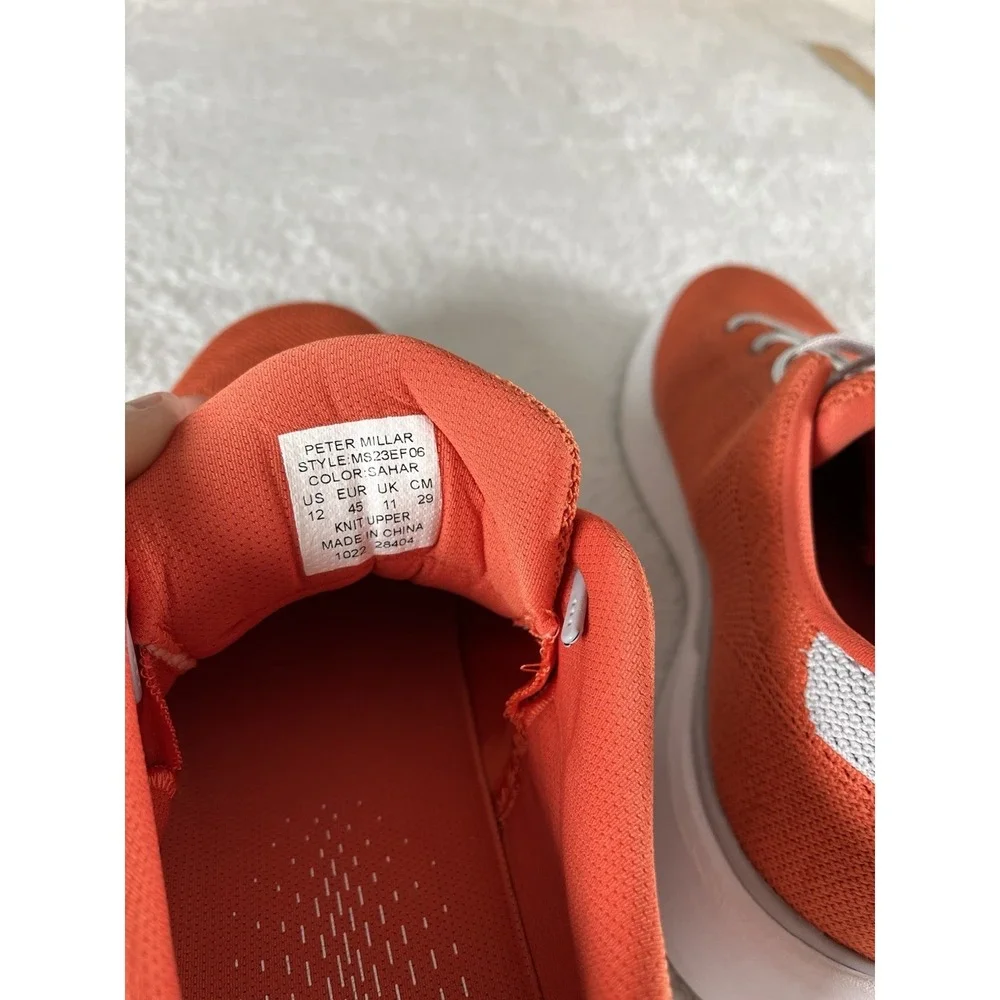 Peter Millar #MS23EF06 Glide‎ V3 Sneakers Sahar Orange White Mens Size 12 Preppy